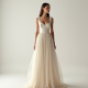 Minimalist Organza Square Neck Evening Gown