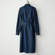 Navy Blue Denim Wrap Front Shirt Dress