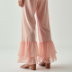Pastel Pink Ruffled Organza Paperbag Waist Pants