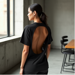 Modern Urban Striped Backless Graphic Tee