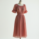 Retro Pleated Georgette Tea Dress