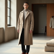 Minimalist Linen Column Wool Longline Coat
