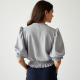 French Style Striped Smocked Blouse