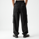 Midnight Black Polka Dot Puff Sleeve Cargo Pants