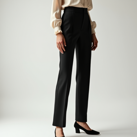 Korean Chic Solid Color Ruffled Tailored Suit Pants