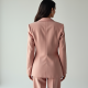 Pastel Pink Tiered Velvet Tailored Blazer