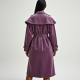 Lavender Off-Shoulder Velvet Trench Coat