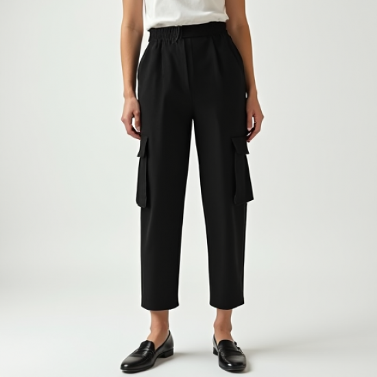 Preppy Square Neck Tulle Cargo Pants