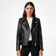 Romantic Polka Dot Button-Down Biker Jacket