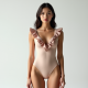 Korean Chic Solid Color Ruffled Bodysuit