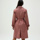Dusty Rose Cut-Out Off-Shoulder Trench Coat