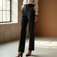 Korean Chic Solid Color Ruffled Tailored Suit Pants