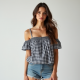 Classic Gingham Off-Shoulder Camisole