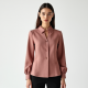 Dusty Rose Cut-Out Tweed Blouse