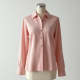 Pastel Pink Ribbed Knit Button-Down Blouse