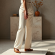 French Style Silk High-Waisted Trousers