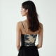 Korean Chic Abstract Print Cowl Neck Corset Top