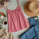 Classic Gingham Off-Shoulder Camisole