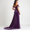 Lavender Off-Shoulder Velvet Evening Gown