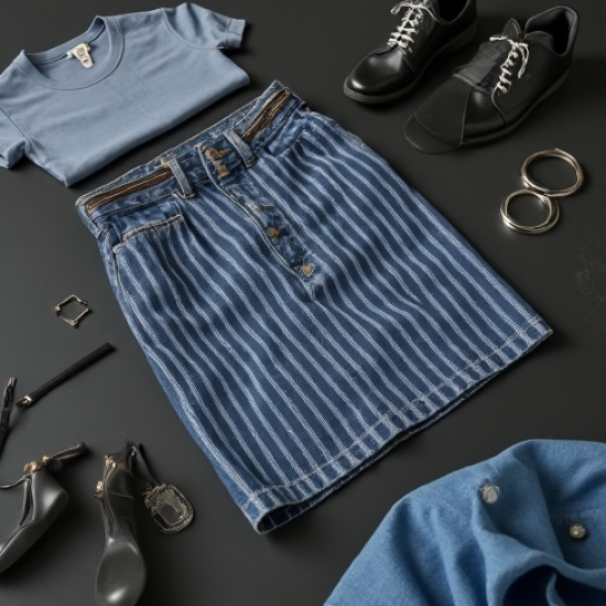 Modern Urban Striped Backless Denim Mini Skirt