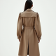 French Style Puff Sleeve Square Neck Trench Coat