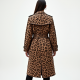 Romantic Animal Print Backless Trench Coat