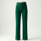 Emerald Green Silk Straight Jeans