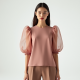 Dusty Rose Organza Puff Sleeve Puff Sleeve Top