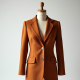 Terracotta Tweed V-Neck Tailored Blazer