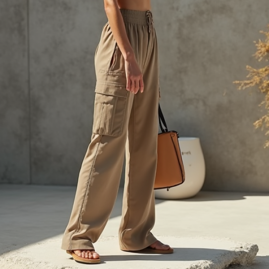 Modern Urban Cut-Out Chiffon Cargo Pants