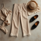 Romantic Lace Trim High-Waisted Trousers