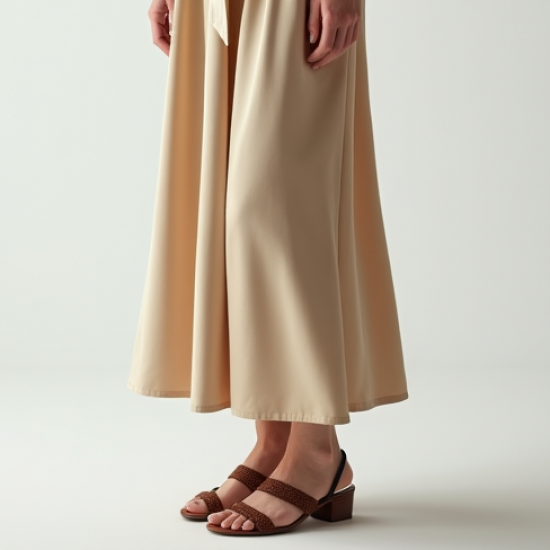French Style Silk Wrap Front Skirt