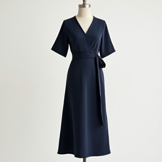 French Style Silk Wrap Dress