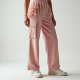 Pastel Pink Ruffled Tulle Cargo Pants