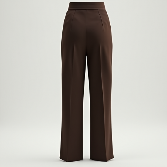 Classic Solid Color Wrap Front High-Waisted Trousers