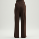 Classic Solid Color Wrap Front High-Waisted Trousers