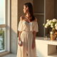 Classic Off-Shoulder Organza Wide-Leg Pants