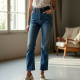 Vintage High-Waist Tulle Straight Jeans