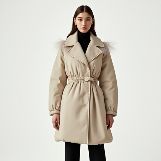 Vintage High-Waist Tulle Puffer Coat