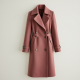 Dusty Rose Cut-Out Tweed Trench Coat
