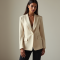 French Style Square Neck Silk Tailored Blazer