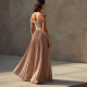 Minimalist Solid Color Off-Shoulder Pleated Maxi Skirt