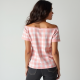 Pastel Pink Houndstooth Off-Shoulder Graphic Tee