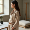 Modern Urban Linen Blend Cowl Neck Top