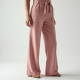Pastel Pink Cashmere Blend Belted Cargo Pants