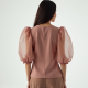 Dusty Rose Organza Puff Sleeve Puff Sleeve Top
