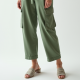 Sage Green Puff Sleeve Chiffon Cargo Pants
