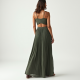 Modern Urban Cut-Out Chiffon Pleated Maxi Skirt