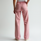 Pastel Pink Abstract Print Cowl Neck Straight Jeans