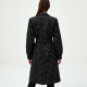 Midnight Black Polka Dot Puff Sleeve Trench Coat